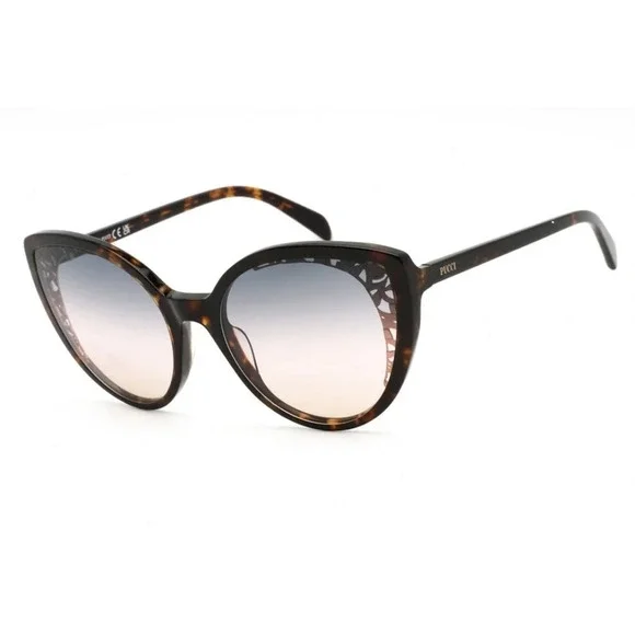 New. EMILIO PUCCI EP0182 SUNGLASSES DARK BROWN / GRADIENT SMOKE - Picture 2 of 5